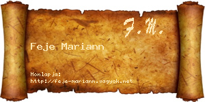 Feje Mariann névjegykártya